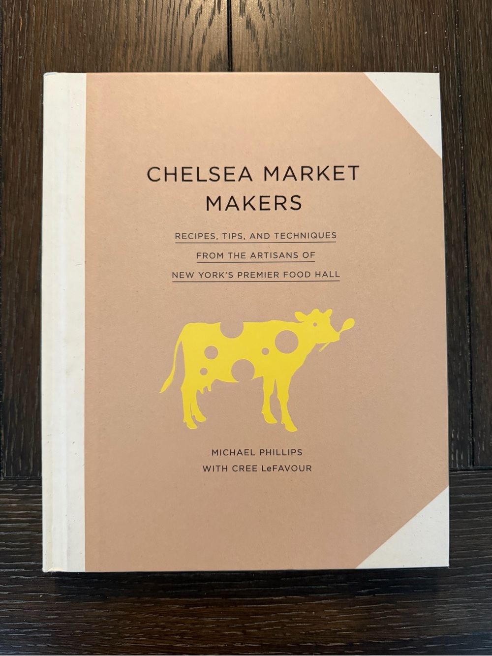 Chelsea Market Cookbook - Peach Back Cover with Yellow Cow Logo